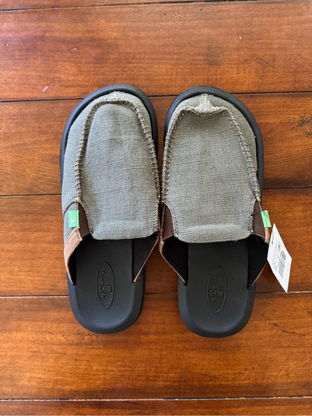 Sanuk Men's Slip-On Casual Loafers in Olive Green